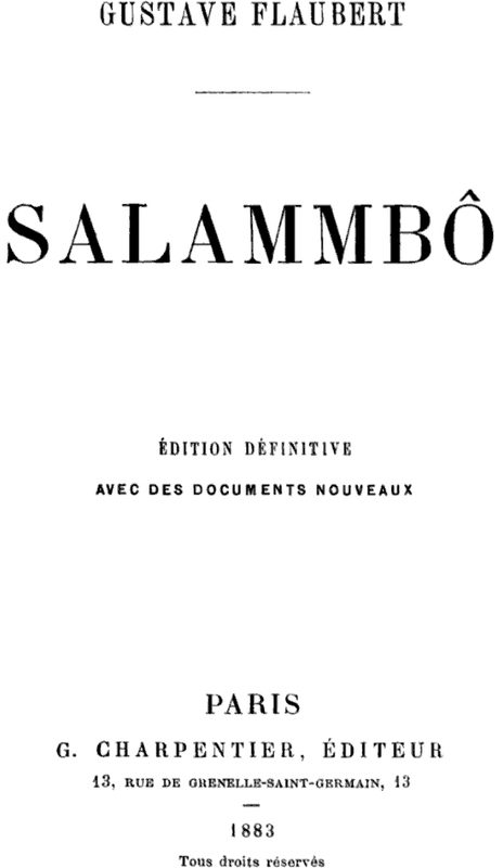 Cover of Salammbô