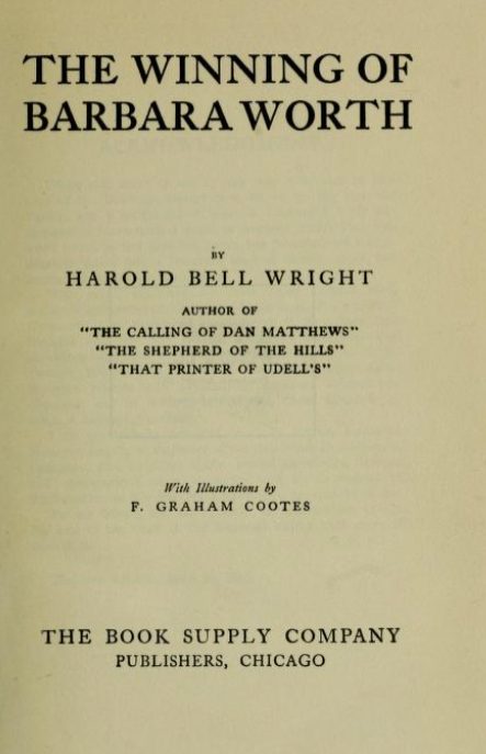 Cover of The Winning of Barbara Worth