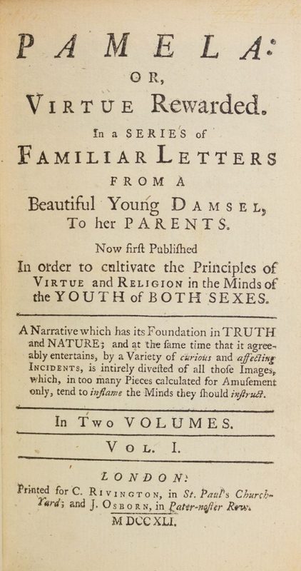 Cover of Pamela; or, Virtue Rewarded