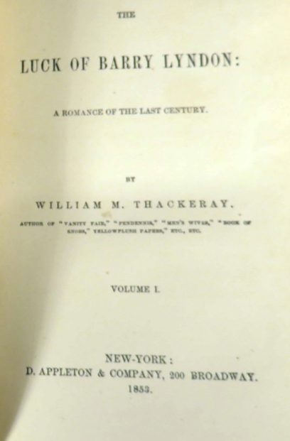 Cover of The Luck of Barry Lyndon