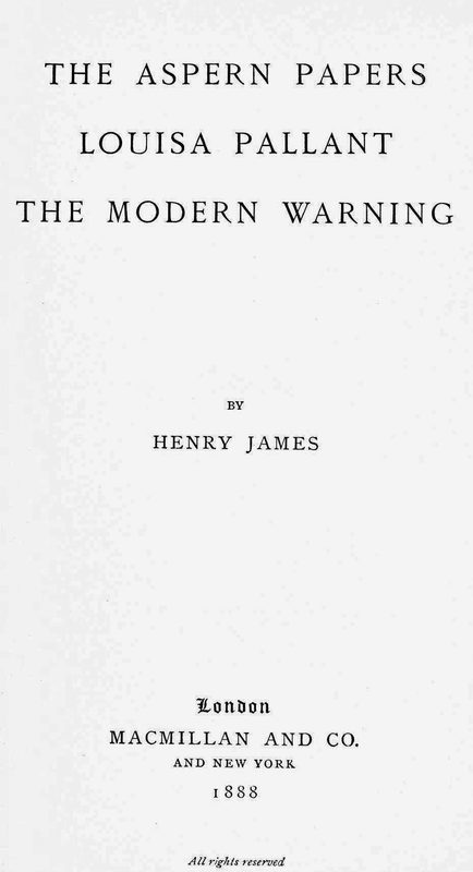 Cover of The Aspern Papers
