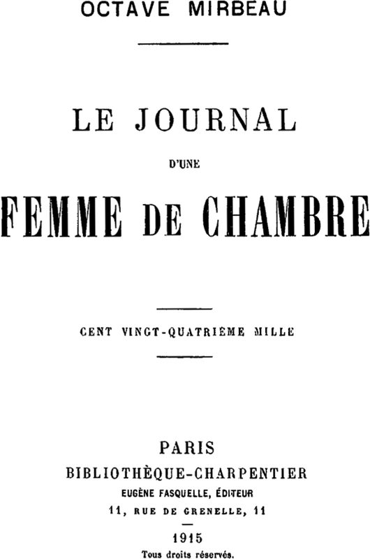 Cover of The Diary of a Chambermaid