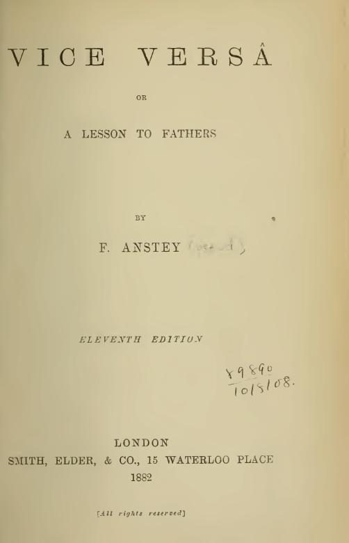 Cover of Vice Versa