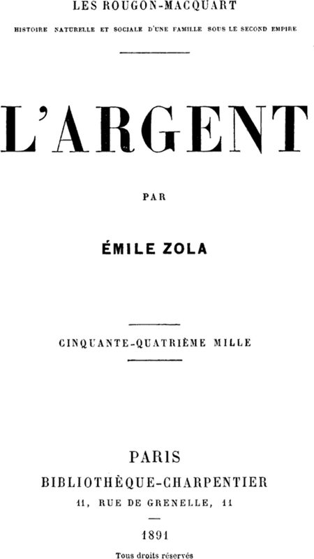 Cover of L'Argent