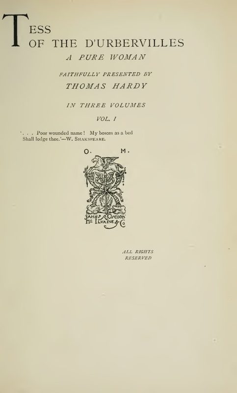 Cover of Tess of the d'Urbervilles
