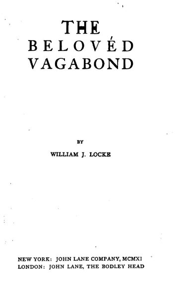 Cover of The Beloved Vagabond