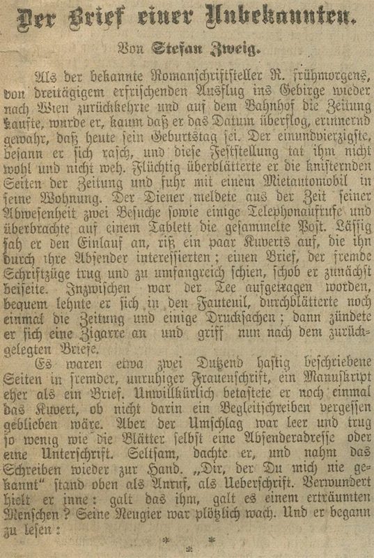 Cover of Letter from an Unknown Woman