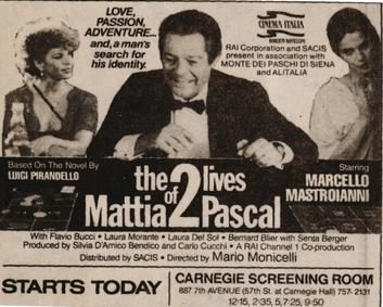 Poster for The Two Lives of Mattia Pascal